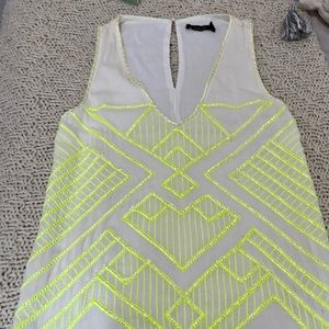 EMBO DRESS WHITE/YELLOW